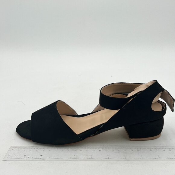 XYD Black Open-Toe Block Heel Sandals - Picture 2 of 8